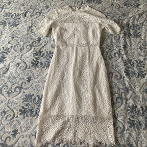 Lulu’s | White Lace Midi Dress